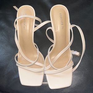 Forever 21- Buckled Open-Toe Stiletto Heels 5.5